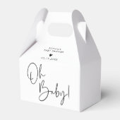 Wit en Zwart Oh Baby Modern Boho Baby shower Bedankdoosjes (Voorkant Zijde)
