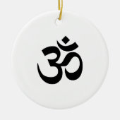 Wit en zwart Om-symbool Keramisch Ornament (Voorkant)