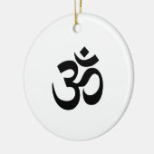 Wit en zwart Om-symbool Keramisch Ornament (Links)
