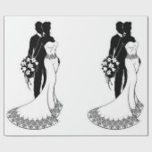 Wit en zwart omslagpapier voor bruiloft cadeaupapier (Vlak)