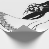 Wit en zwart omslagpapier voor bruiloft cadeaupapier (Hoek)