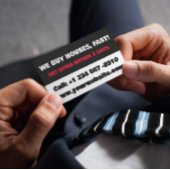 Wit en zwart onroerend goed belegger Wij kopen hui Visitekaartje