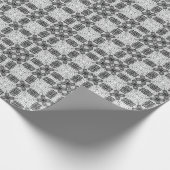 Wit en zwart opengewerkte geometrische patroon Ann Cadeaupapier (Hoek)