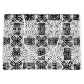Wit en zwart opengewerkte geometrische patroon Ann Groot Cadeauzakje (Voorkant)