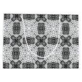 Wit en zwart opengewerkte geometrische patroon Ann Groot Cadeauzakje (Achterkant)