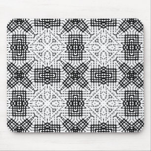 Wit en zwart opengewerkte geometrische patroon Ann Muismat