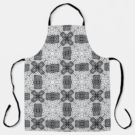 Wit en zwart opengewerkte geometrische patroon Ann Schort (Voorkant)