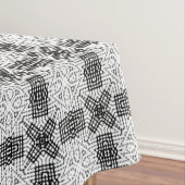 Wit en zwart opengewerkte geometrische patroon Ann Tafelkleed (Voorbeeld)
