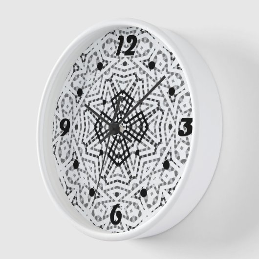 Wit en zwart opengewerkte geometrische patroon Els (Hoek)