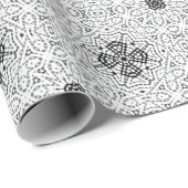 Wit en zwart opengewerkte geometrische patroon Els Cadeaupapier (Rol Hoek)