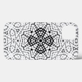 Wit en zwart opengewerkte geometrische patroon Els Case-Mate iPhone Case (Achterkant (horizontaal))