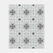 Wit en zwart opengewerkte geometrische patroon Els Fleece Deken (Voorkant)