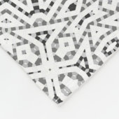 Wit en zwart opengewerkte geometrische patroon Els Fleece Deken (Hoek)