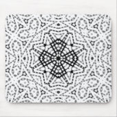 Wit en zwart opengewerkte geometrische patroon Els Muismat (Voorkant)