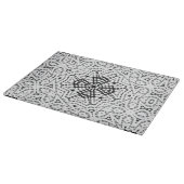 Wit en zwart opengewerkte geometrische patroon Els Snijplank (Hoek)