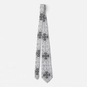 Wit en zwart opengewerkte geometrische patroon Els Stropdas (Achterkant)