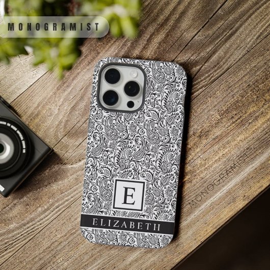  wit en zwart paisley patroon iPhone hoesje