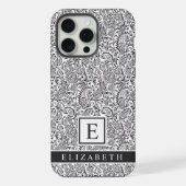  wit en zwart paisley patroon iPhone hoesje (Achterkant)