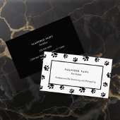 Wit en Zwart Paw Prints Professionele Pet Salon Visitekaartje