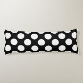 Wit en zwart polka dot patroon lichaamskussen (Achterkant)