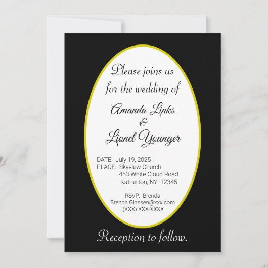 Wit en zwart raam bruiloft kaart (Voorkant)