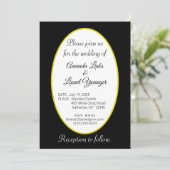 Wit en zwart raam bruiloft kaart (Staand voorkant)