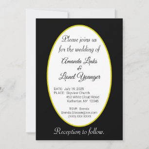 Wit en zwart raam bruiloft kaart