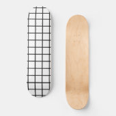 Wit en zwart rasterpatroon Skateboard Deck (Voorkant)