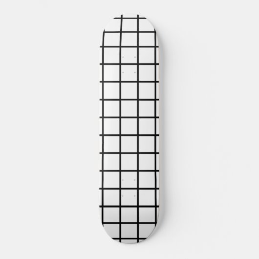 Wit en zwart rasterpatroon Skateboard Deck (Voorkant)