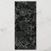 Wit en zwart Roos Gothic Wedding Menu (Achterkant)