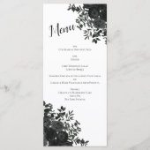 Wit en zwart Roos Gothic Wedding Menu (Voorkant)