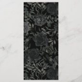 Wit en zwart Roos Gothic Wedding Menu (Achterkant)