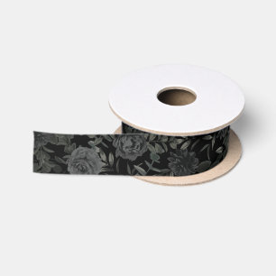 Wit en zwart Roos Gothic Wedding Ribbon Satijnen Lint