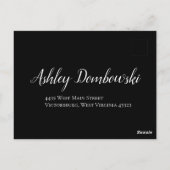 Wit en zwart Roos Gotische bruiloft antwoord Kaart (Achterkant)