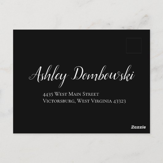 Wit en zwart Roos Gotische bruiloft antwoord Kaart (Achterkant)