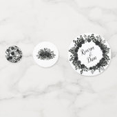 Wit en zwart Roos Gotische bruiloft Confetti (Achterkanten)