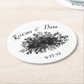 Wit en Zwart Roos Gotische Bruiloft Onderzetters (Gebogen)