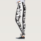 Wit en zwart Schedels patroon Leggings (Links)