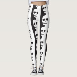 Wit en zwart Schedels patroon Leggings