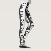 Wit en zwart Schedels patroon Leggings (Rechts)