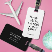 Wit en zwart script Little But Fierce Shakespeare Bagagelabel