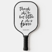 Wit en zwart script Little But Fierce Shakespeare Pickleball Paddle (Achterkant)