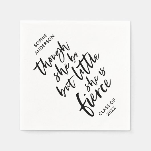 Wit en zwart script Little But Fierce Shakespeare Servet (Voorkant)