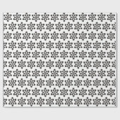 Wit en zwart sneeuwvlokpatroon cadeaupapier (Vlak)