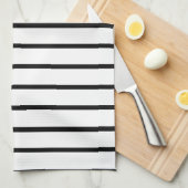Wit-en-zwart streepjesontwerp theedoek (Quarter Fold)