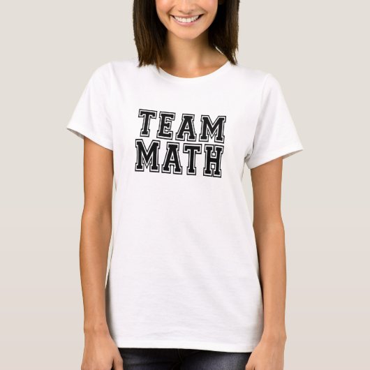 Wit en Zwart Team Wiskunde T-shirt (Voorkant)