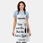 Wit en zwart testen en zien dat de Heer goed is Schort (Gedragen)