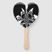 Wit en zwart, traditioneel kleurenontwerp met Mode Handwaaier (Achterkant)