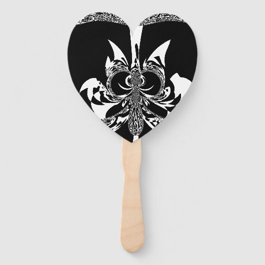 Wit en zwart, traditioneel kleurenontwerp met Mode Handwaaier (Achterkant)