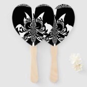 Wit en zwart, traditioneel kleurenontwerp met Mode Handwaaier (Voorkant en achterkant)